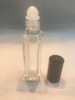 Roll-On, 1/4 Ounce, Square, Tall Glass Bottle